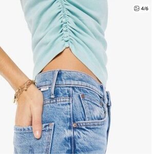 Mint Green Women's MOTHER brand side cinch top- worn once! Size L